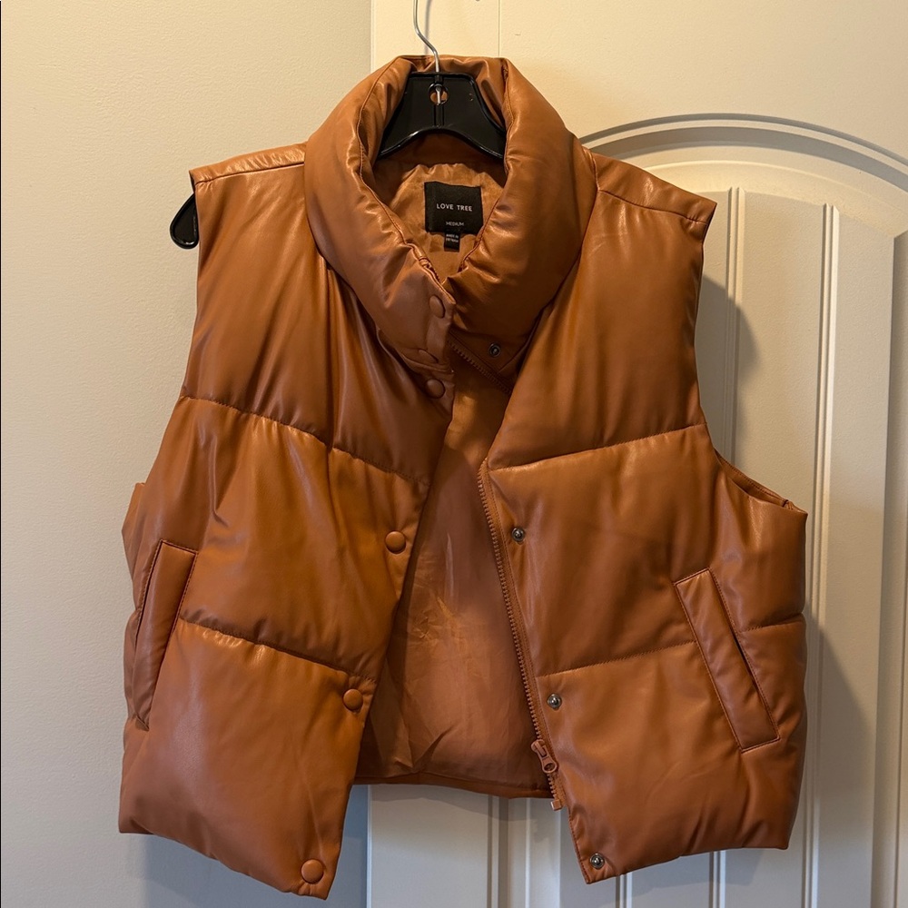 Love Tree Women's Brown Puffer Vest